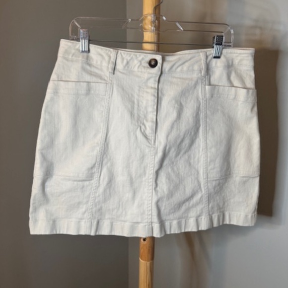Cream Boden denim miniskirt, Size 12P - Picture 1 of 4